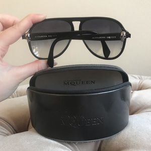 Alexander McQueen sunglasses black aviators